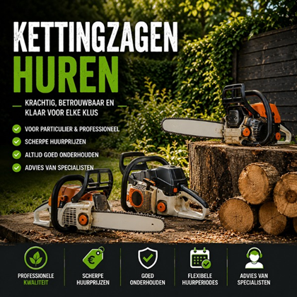 Kettingzaag huren | Professionele kettingzagen | Conmat Verhuur Professionele kettingzagen voor snoeiwerk en houtzagen bij Conmat Verhuur